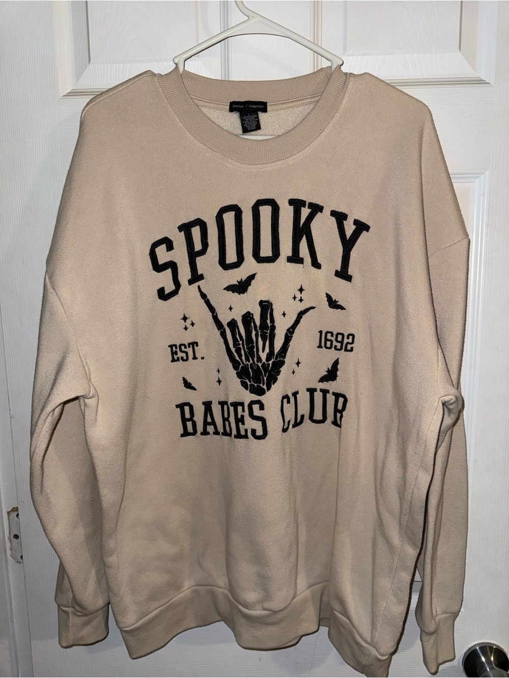 Spooky Babes Club Crewneck Sweatshirt - Beige